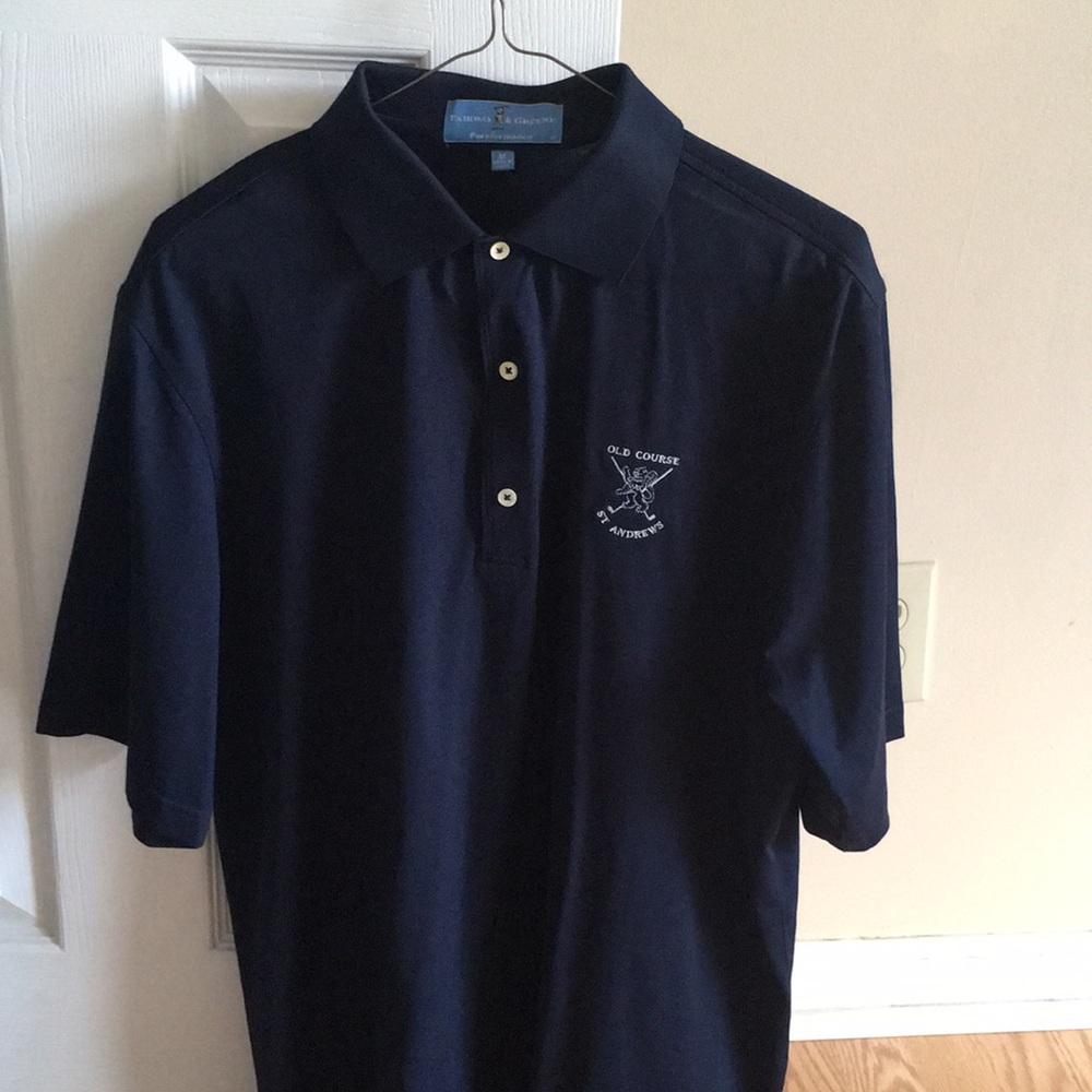 Men’s Navy Blue Golf Polo Old Course St. Andrews